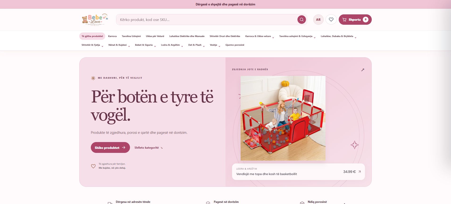 Pamje e website Bebe Love